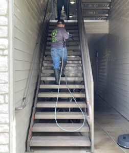 Apartment complex exterior washing, stairs, walkway, sidewalk washing , San Antonio, Texas