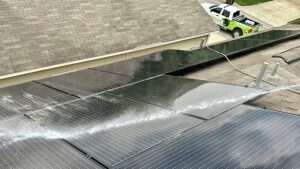 Solar panel washing in San Antonio, Texas