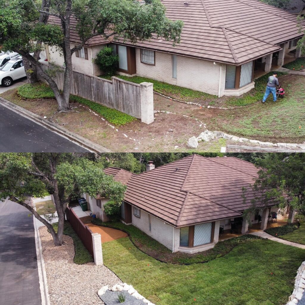 Residential Home Landscaping, Sidewalk Washing, San Antonio, Texas